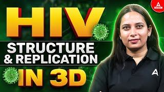 HIV Structure and Replication Explained in 3D 🧬 Must Watch for Class 12 Biology [upl. by Acitel938]