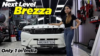 Brezza 2023 Modified  Whole New Look  Brezza Genuine Alloy Wheels  Interior Modification [upl. by Palla]