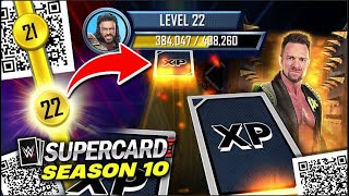 How to Gain XP FASTEST in WWE SuperCard Season 10 4 x New QR CODES [upl. by Eittod]