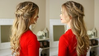 Dutch Fishtail Braids Holiday Hairstyle  Missy Sue [upl. by Anaej]