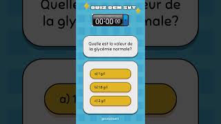 QUIZ QCM SVT Quelle est la valeur de la glycémie normale shorts glucose glycémie qcm svt [upl. by Eidolem59]