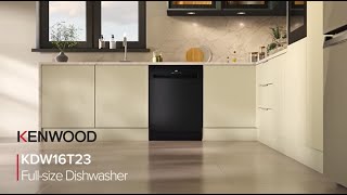 KENWOOD KDW16T23 Fullsize Dishwasher  Black CG video [upl. by Krigsman]