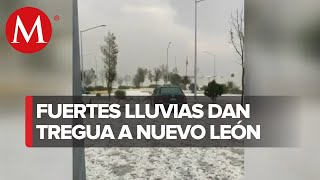 Sorprende lluvia y granizo en Nuevo León tras intensa sequía [upl. by Nebur]