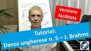 Piano tutorial  Danza ungherese n 5  J Brahms [upl. by Giles]