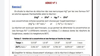 la cinétique chimique et catalyse SMCS5 correction de TD1 exercice 1 [upl. by Favata]