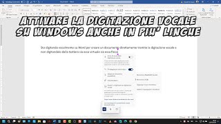 Come attivare la digitazione vocale su Windows anche in più lingue [upl. by Shewchuk]