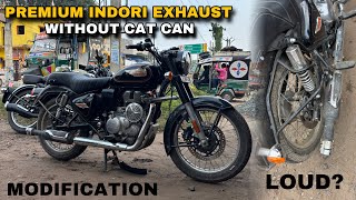 Loud Indori Exhaust with Free Flow Bend Pipe Bullet 350 Modification  Sound Test MxK [upl. by Ocinom719]