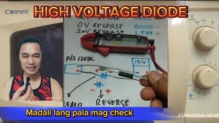 PAANO MAG CHECK NG HIGH VOLTAGE DIODE NG MICROWAVE OVEN [upl. by Nedlog]