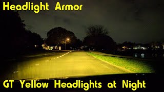 Headlight Armor GT Yellow Headlight Protection Film Night Video [upl. by Nyliac]