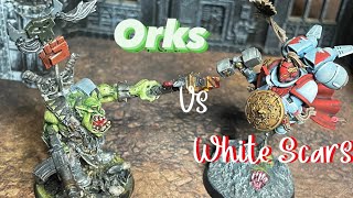 Orks Vs White Scars Warhammer 40k 10th Edition battlereport [upl. by Dlared264]