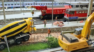 H0 Modelleisenbahn  Großbaustelle am Neustädter Hbf [upl. by Mahgem]