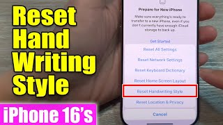 iPhone 1616 Pro Max How to Reset Hand Writing Style [upl. by Ayekan]