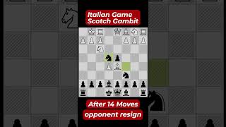 Italian Game Scotch Gambit After 14 moves opponent Resign chess [upl. by Anined]