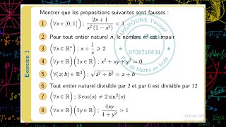 Raisonnement par contre exemple — Négation d’une proposition — 1 BAC SMSE [upl. by Thapa]