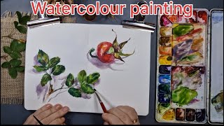 Draw leafs with use watercolours paint  creative art [upl. by Buyer]