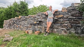 It Takes 1 year to Build this STONE WALL on My Own [upl. by Nyliuqcaj]