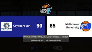 BigV Champ Men  Keysborough vs Melbourne University  Round 2 [upl. by Uyr776]