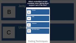 Which embedded servlet container does spring boot support out of the box springboot 8 [upl. by Mcmillan]