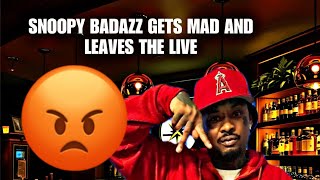 SNOOPY BADAZZ GETS MAD amp LEAVES THE LIVE FOR ASKING ABOUT WACK100 snoopybadazz wack100 [upl. by Peedus]