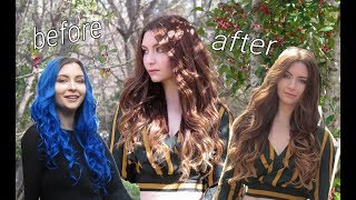 Dying my Hair Blue to Brunette  Removing Blue Dye [upl. by Ardelia]