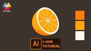 Orange tutorial in Adobe Illustrator  1 minute tutorial for beginner [upl. by Beaudoin]