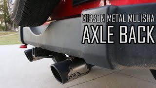 Gibson Metal Mulisha Axle Back Exhaust Install  2016 Jeep Wrangler BEFORE AND AFTER SOUND [upl. by Fleisher]