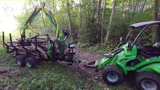 LT3000 hydraulic crane timber trailer with Avant 635 [upl. by Acsehcnarf]