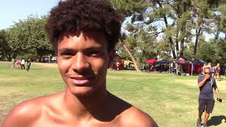 Issaiah McCorvey of Lancaster 1st Place Boys 5K Extra Large School Yellow ASICS Clovis Invitational [upl. by Mcmurry]