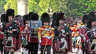 Scots Guards amp The Royal Regiment of Scotland March out Holyrood Palace [upl. by Peadar]