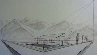 Nr82 Perspektive  Schatten richtig setzen einfach mitzeichnen  Haus mit Dach [upl. by Rehtae]