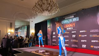 Loma vs Commey live weigh in EsNews Boxing [upl. by Ardnekal]