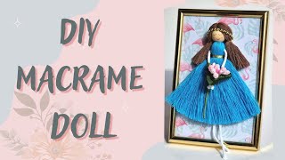 DIY macrame doll tutorial thread doll tutorial macrame thread doll in a photo frame step by step [upl. by Phelgon]