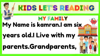 Kids learning video lesson number 7  kids practice reading English  My family short story Grade 1 [upl. by Ttennej]