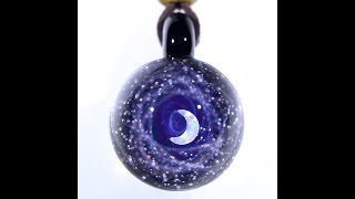 26mm Crescent Moon Galaxy Glass Pendant [upl. by Yahsed]