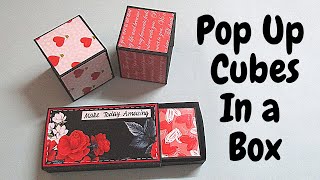 popup cubes card tutorial \handmade explosion box \surprise gift box [upl. by Eyde84]