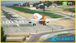 Xplane12 Landing into Skiathos MAX Settings Zibo 737 [upl. by Aihsemot]