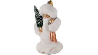 28S 24K Gold Leaf Santa with Tree from Ino Schaller Paper Mache Candy Container [upl. by Dodds21]