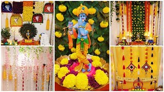 Krishna Janmashtami Decoration Ideas  Easy Backdrop Ideas  Makhar Decoration Ideas [upl. by Tterrag]