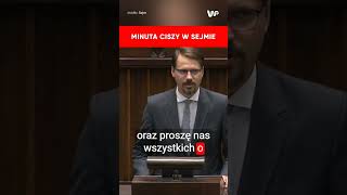 quotProszę o powstaniequot Minuta ciszy w Sejmie [upl. by Conlon]