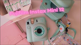 🌸Fujifilm Instax Mini 12 Instant mint green camera unboxing  lots of cute accessories🌸 [upl. by Raybin]