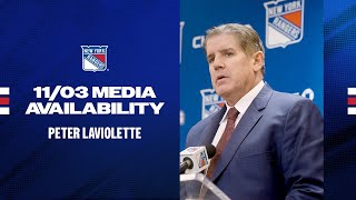 NYR vs NYI Peter Laviolette Postgame Media Availability  Nov 3 2024 [upl. by Timoteo]