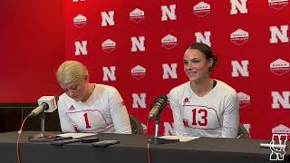 Nebraska Volleyball Nicklin Hames and Whitney Lauenstein discuss win over Maryland [upl. by Dominga802]