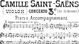 Saint Saens Violín concerto no 3 in B Minor 1st Movement  Piano Accompaniment [upl. by Eicats]