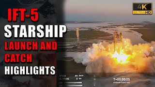 SpaceX Starship IFT5 Launch and Catch highlights [upl. by Vincenta]