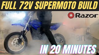 FULL 72V Razor MX650 Electric Dirt Bike Build in 20 Minutes [upl. by Ggerk]