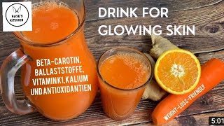 Carrot and Ginger JuiceDrink for Glowing SkinWeight Loss and Beauty JuiceAnti Aging von Innen 48 [upl. by Trotter]