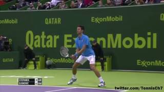 Novak Djokovic vs Radek Stepanek Highlights DOHA 2017 [upl. by Annoed]