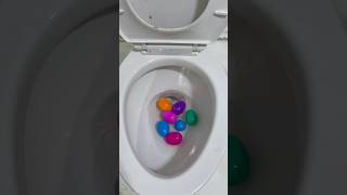 Experiment Flushing SURPRISE EGGS down toilet shorts [upl. by Sinnaoi135]