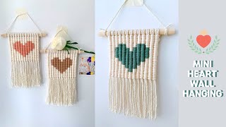 MACRAME DIY sub MACRAME MINI HEART WALL HANGING  마크라메 미니 하트 월행잉 [upl. by Aicirpac657]