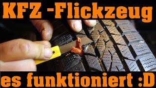 KFZ  Reifenflickset  Flickzeug und das Loch ist dicht 😀🔧 [upl. by Imailiv]